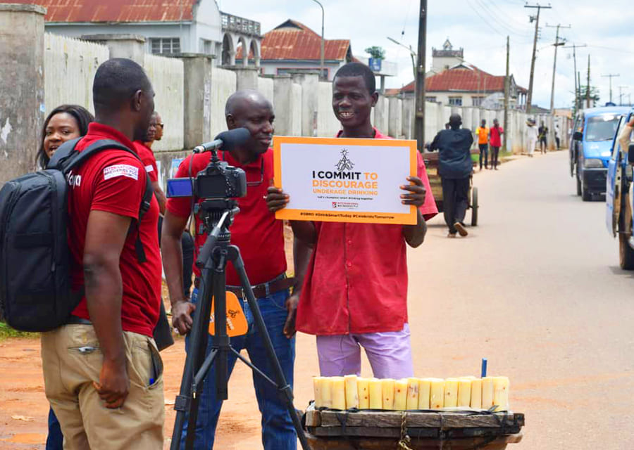 On location shoot for ad campaign